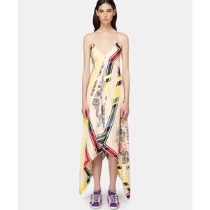 Golden Goose Bandana Print Slip Dress Sz 36 Cream Red Yellow Handkerchief RARE